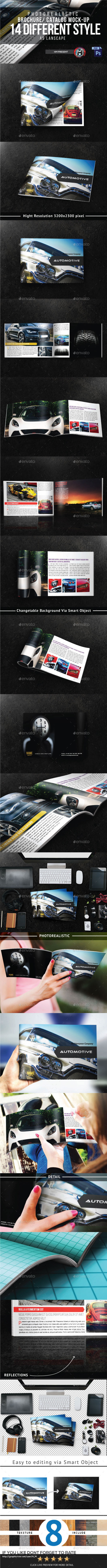 14 lanscape Brochure Mock-Ups - Brochures Print