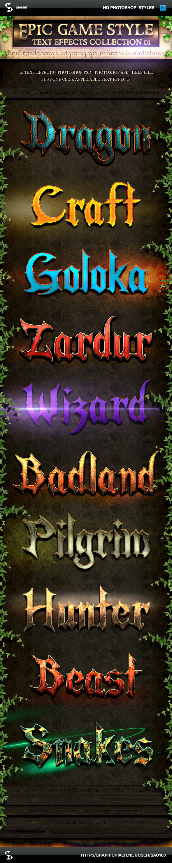 Epic Game Style Text Effects - Collection 1 - Text Effects Styles
