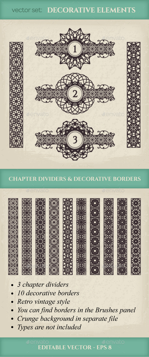 Vector Calligraphic Design Elements - Borders Decorative