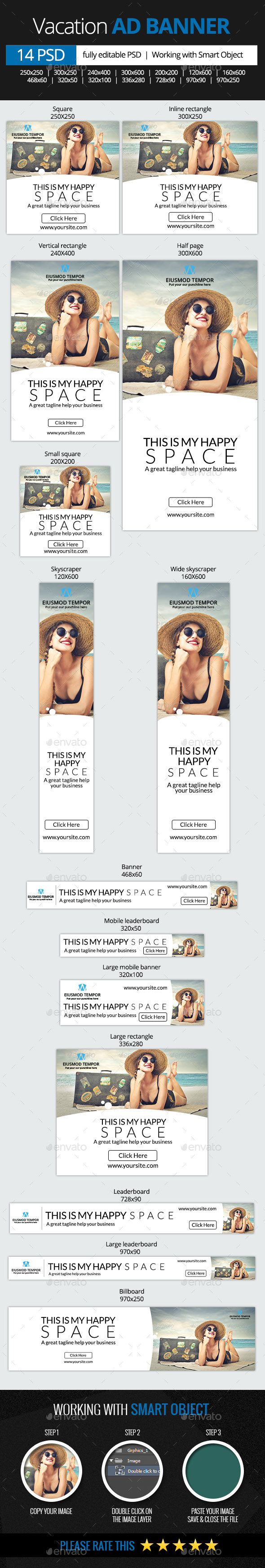 Vacation web banners - Banners & Ads Web Elements
