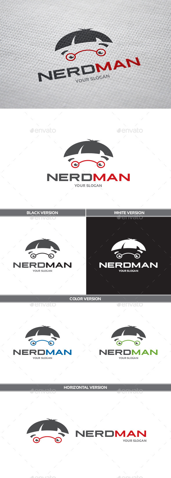 NerdMan Logo - Humans Logo Templates