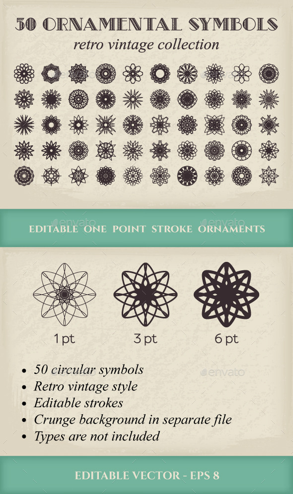 50 Vector Ornamental Symbols - Decorative Symbols Decorative