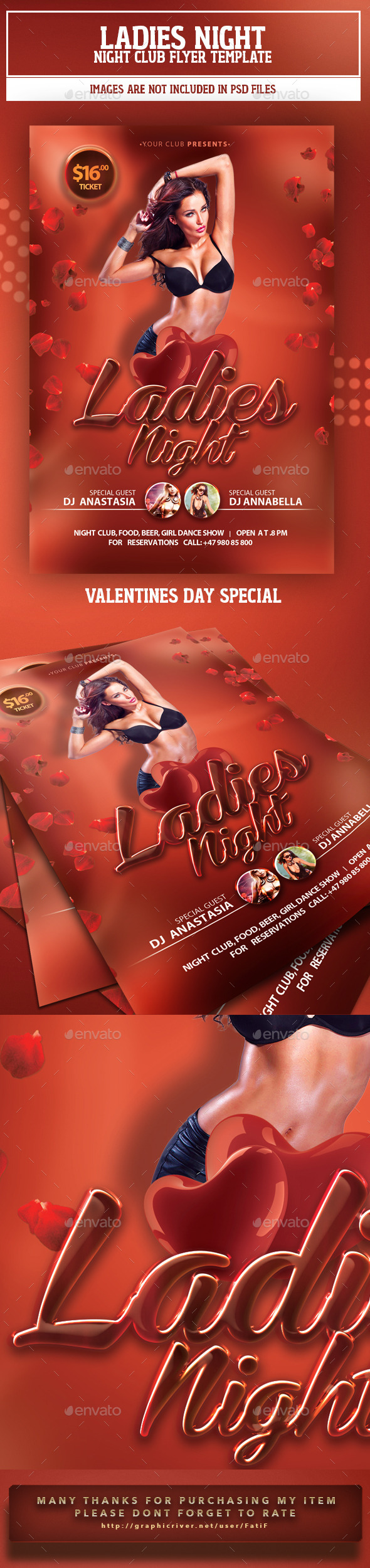 Ladies Night Flyer Template - Clubs & Parties Events