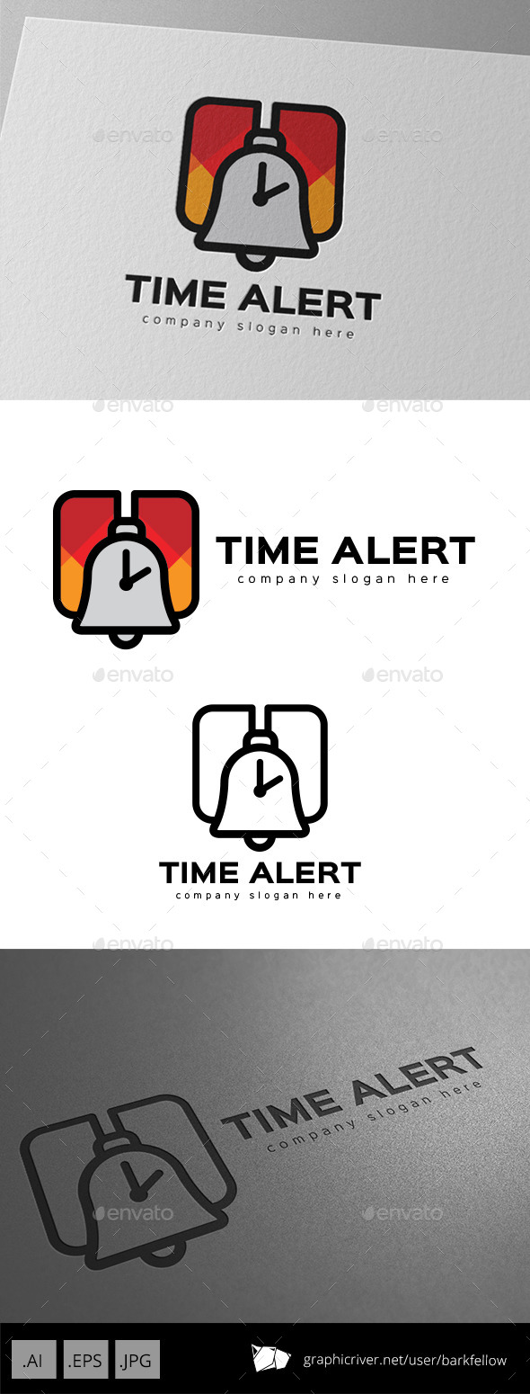 Time Alert Alarm Logo Design - Symbols Logo Templates