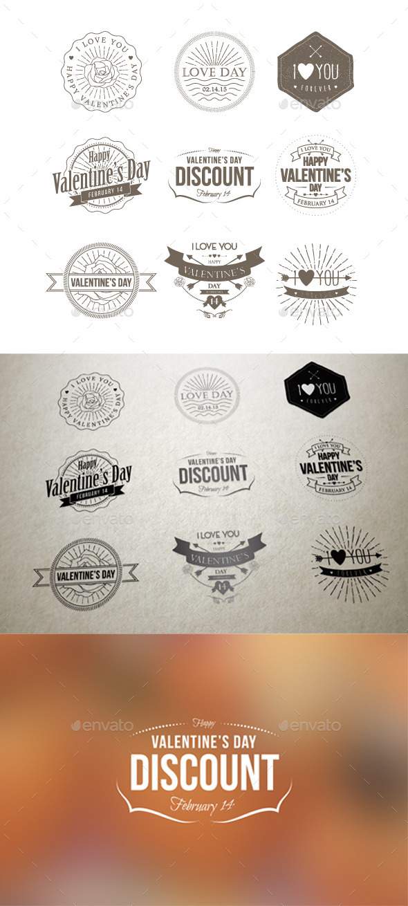 Badges Valentine Vintage - Valentines Seasons/Holidays