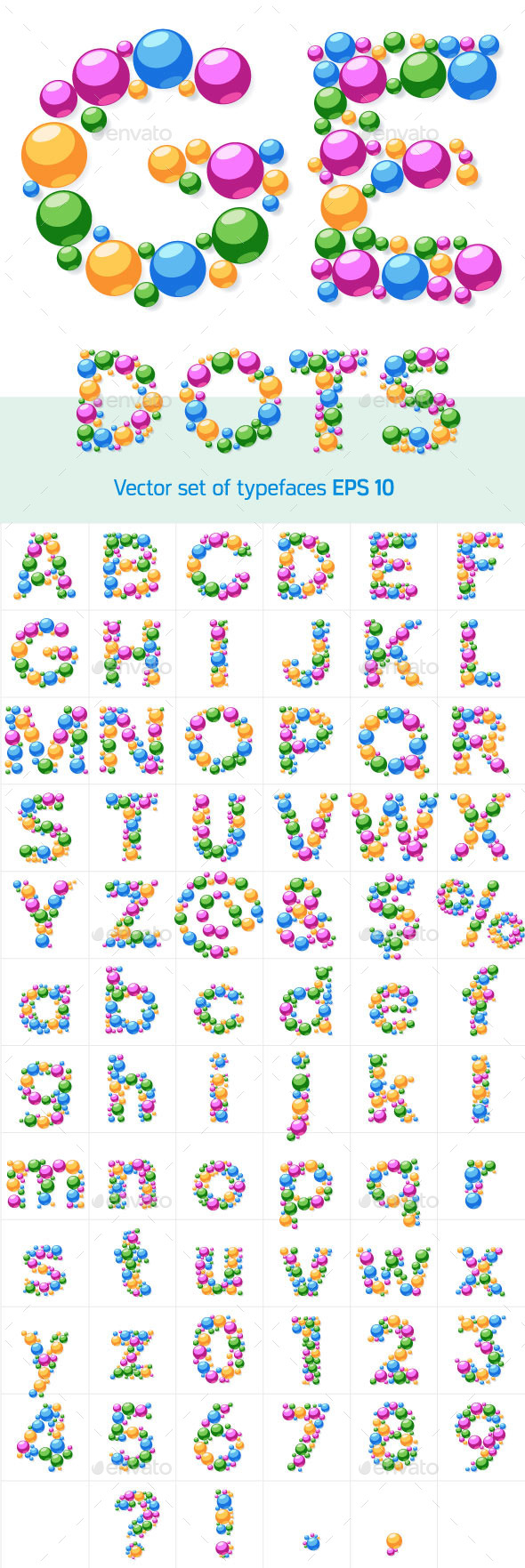 Alphabet Symbols of Bubbles - Decorative Symbols Decorative