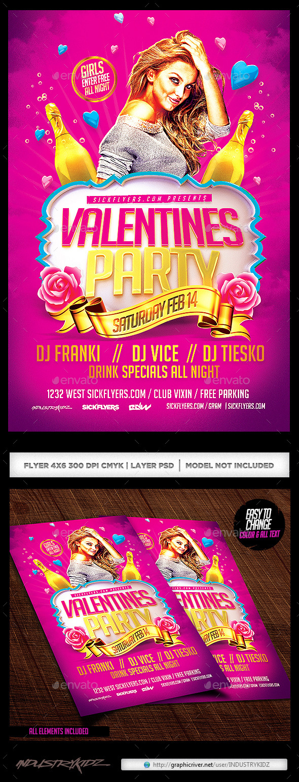 Valentines Flyer Template - Holidays Events