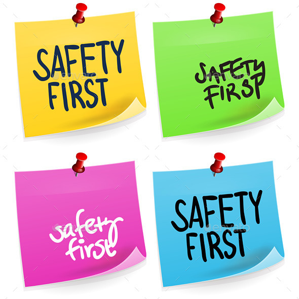 Safety First Sticky Note - Services Commercial / Shopping