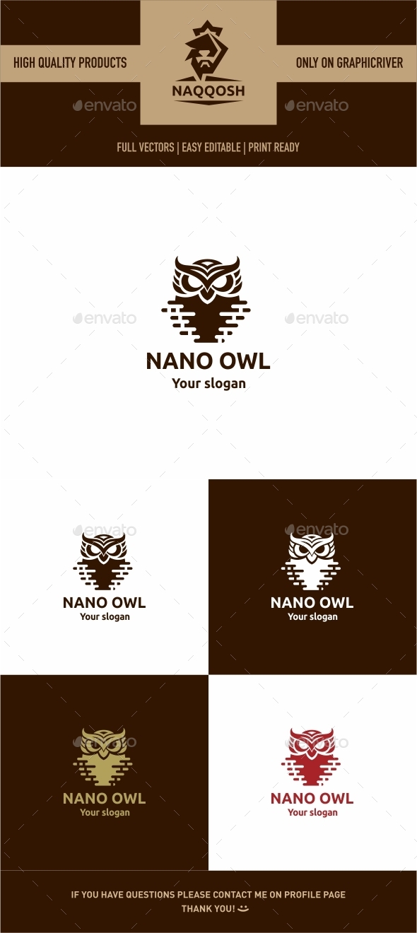Nano Owl - Symbols Logo Templates
