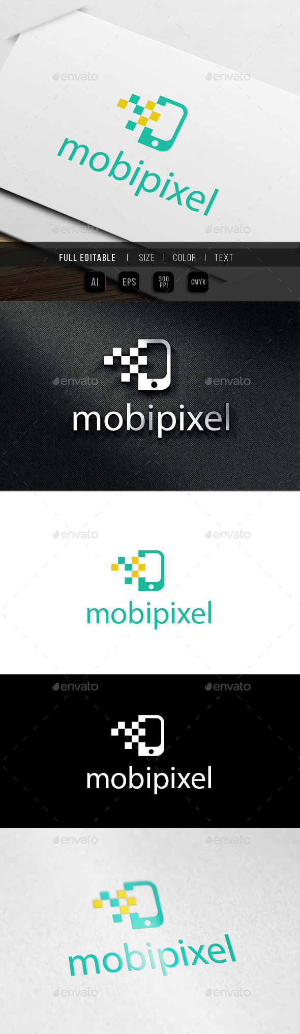 De Mobile Pixel Logo - Abstract Logo Templates