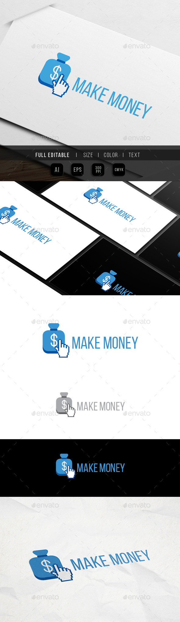 Click Money - Make Earn - Objects Logo Templates
