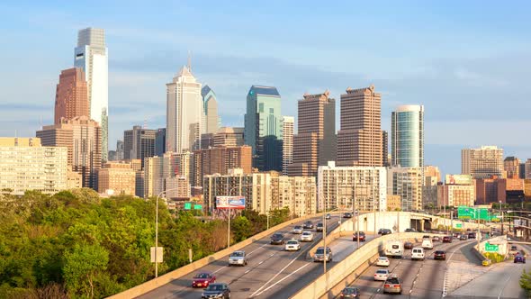 4K Timelapse of the philadelphia skyline - Pennsylvania USA