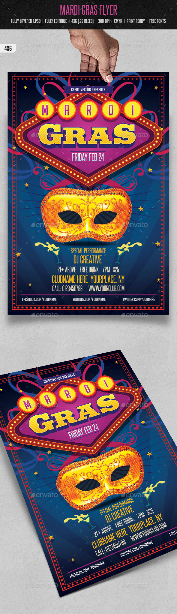 Mardi Gras Flyer - Events Flyers
