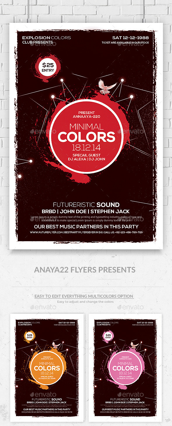 Minimal Abstract Flyer Templates - Clubs & Parties Events