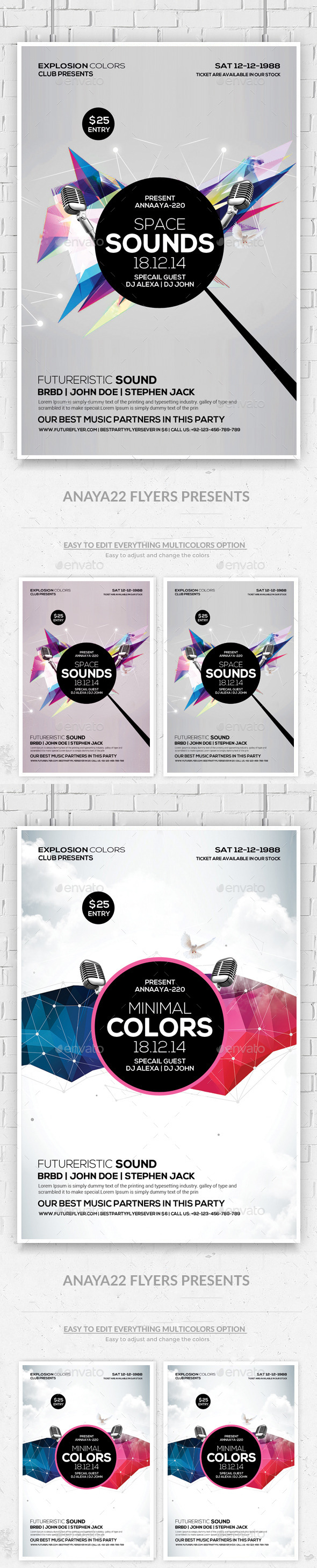 Minimal Abstract Flyer Templates - Clubs & Parties Events