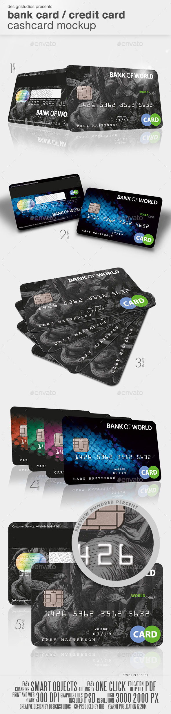 Bank Card / Credit Card CashCard Mock-Up - Product Mock-Ups Graphics