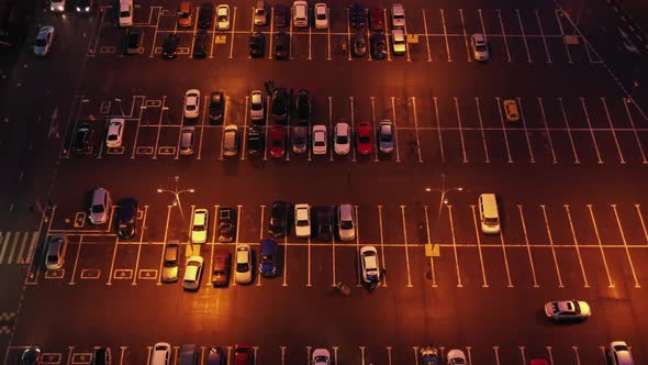 Top View on Mall Parking with Cars alt