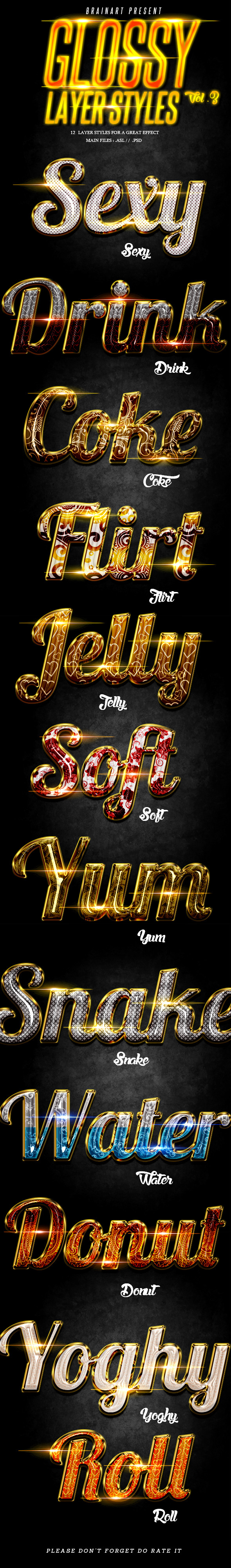 Glossy Layer Styles Vol.3 - Text Effects Styles