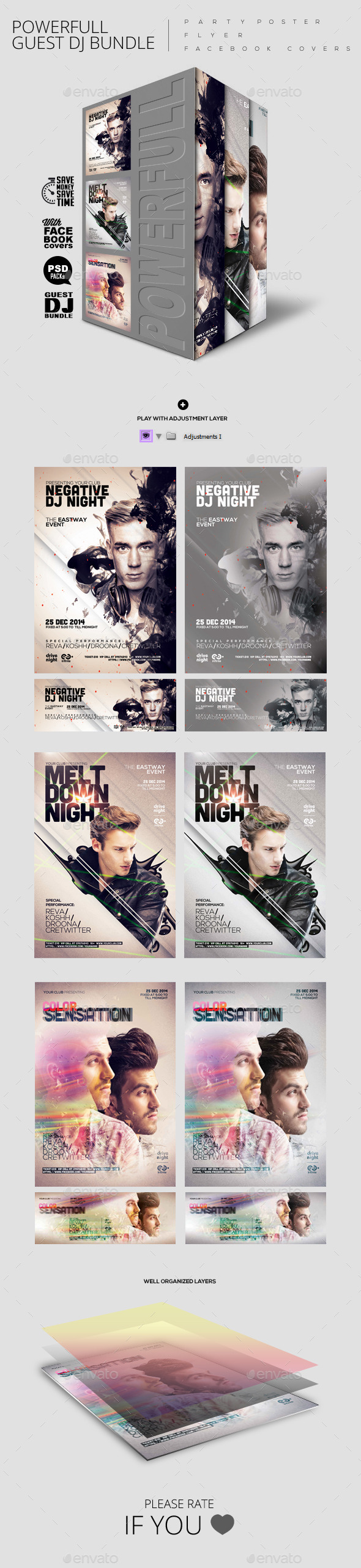 Bundle of Guest Dj Party Poster/ Flyer/ Facebook C - Clubs & Parties Events