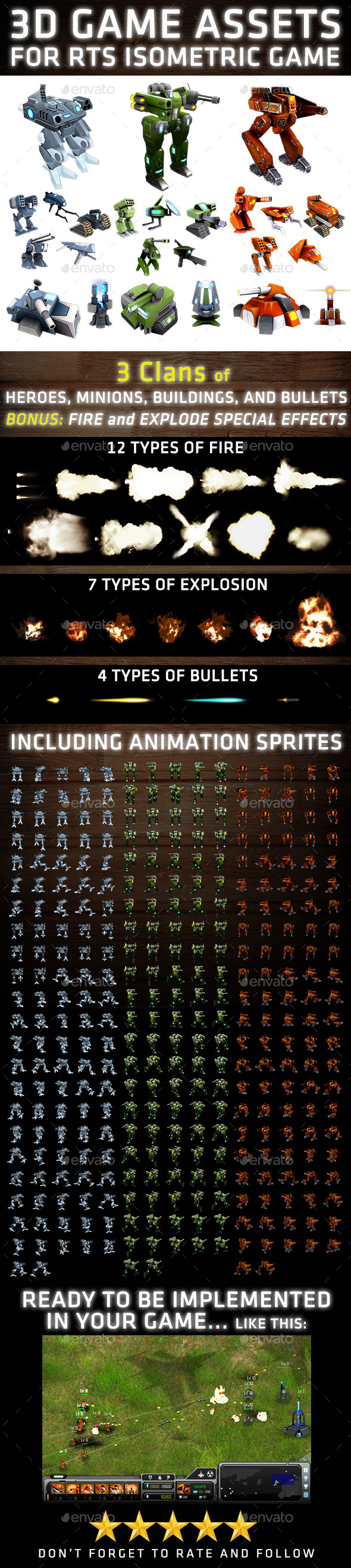 RTS 3D Robot Assets - Sprites Game Assets