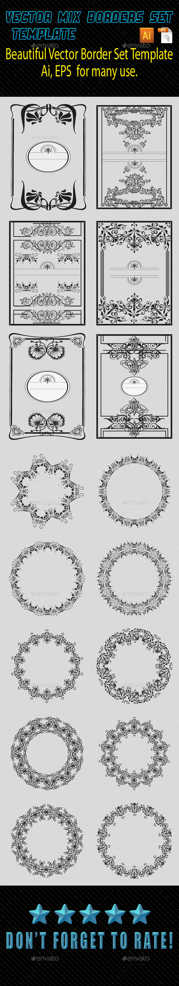 Mix Borders Template 03 - Borders Decorative