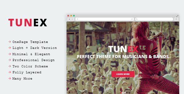 TUNEX - MusicEntertainment - ThemeForest 9945096
