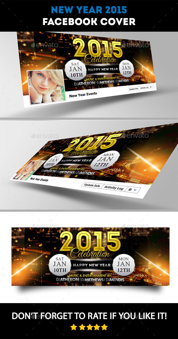 New Year Party 2015 Facebook Cover - Facebook Timeline Covers Social Media
