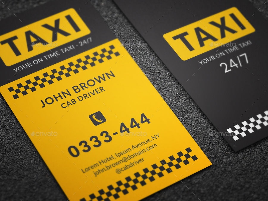 Taxi Business Card, Print Templates | GraphicRiver