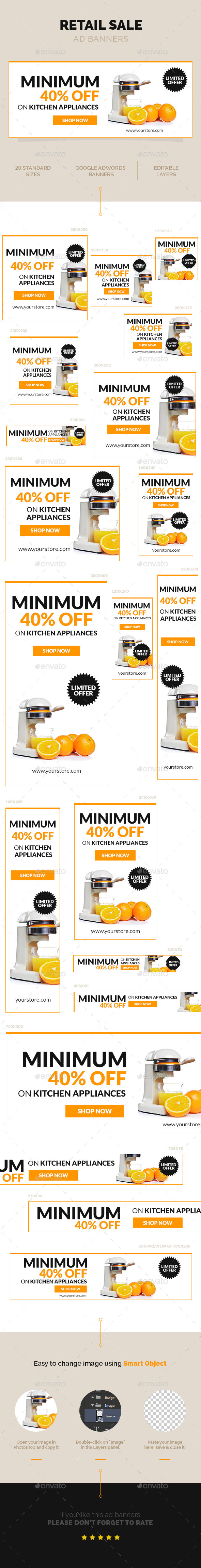 Retail Sale Ad Banners - Banners & Ads Web Elements