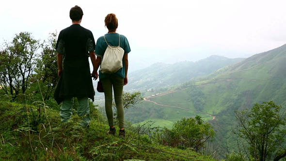 Tourist Couple At Himalayan Mountain