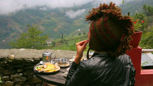 Breakfast At Himalayan Mountains
