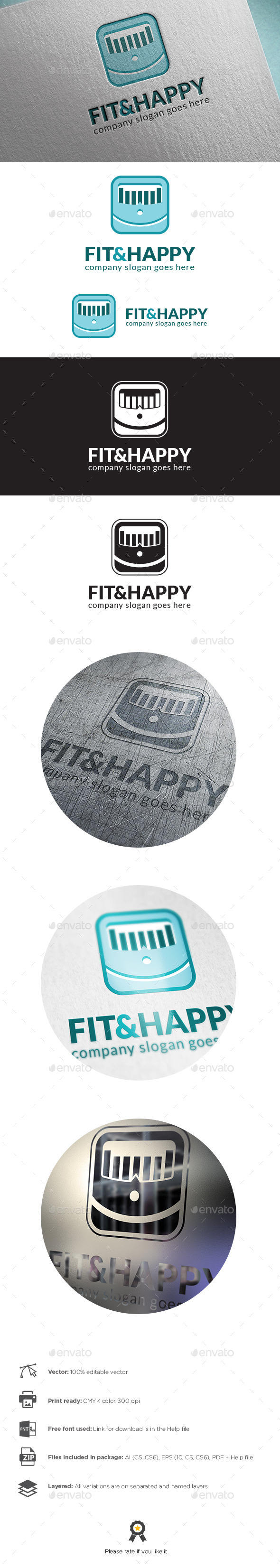 Fit And Happy Logo - Symbols Logo Templates