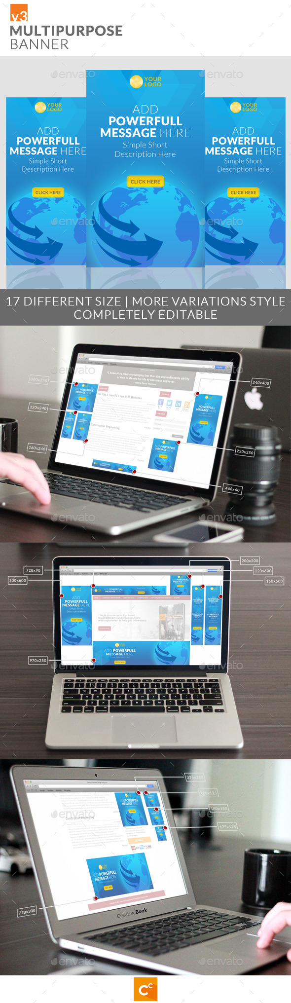 Multipurpose Banner Ads v3 - Banners & Ads Web Elements