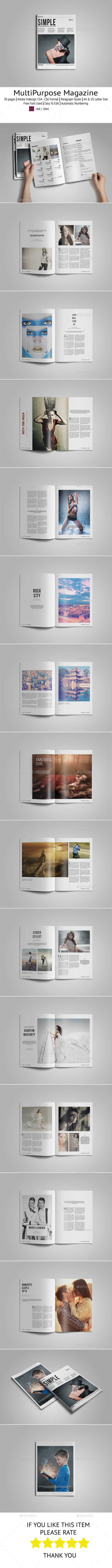 Simple Magazine Template - Magazines Print Templates