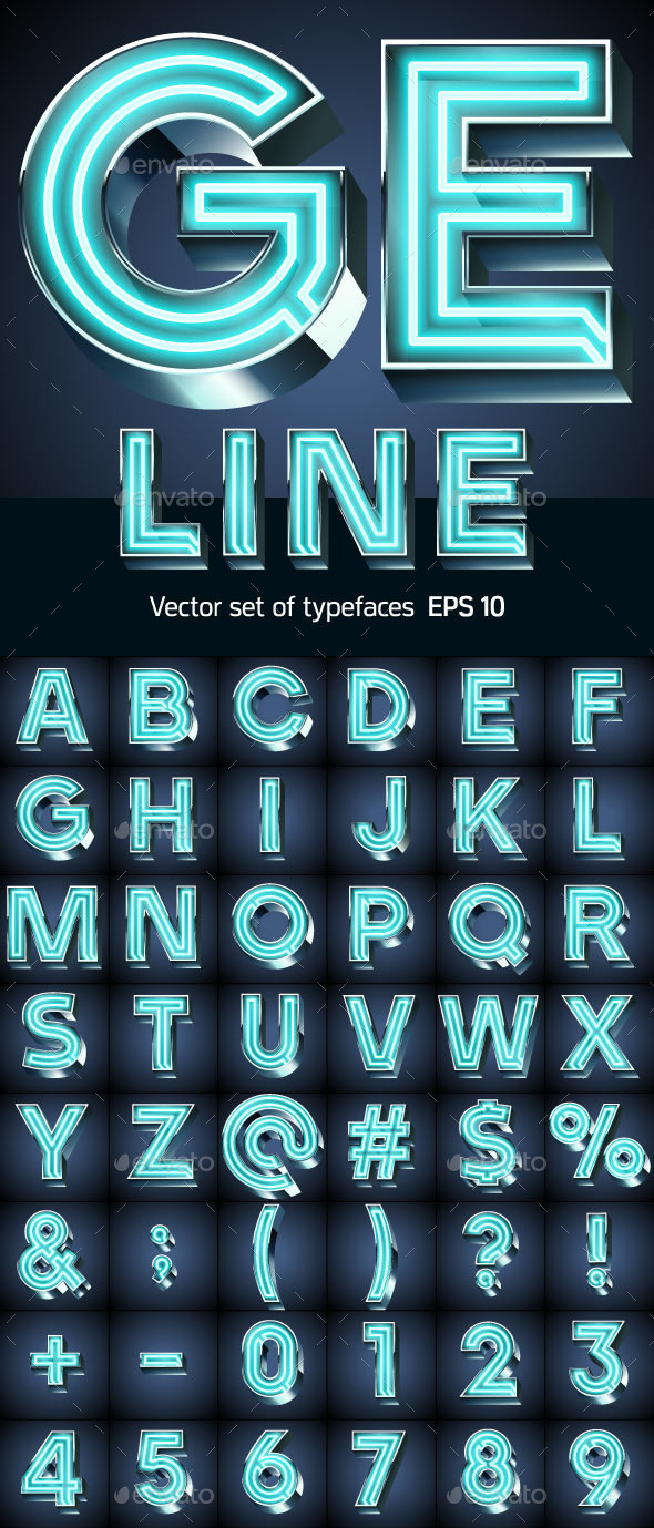 Light Board Neon Alphabet - Decorative Symbols Decorative