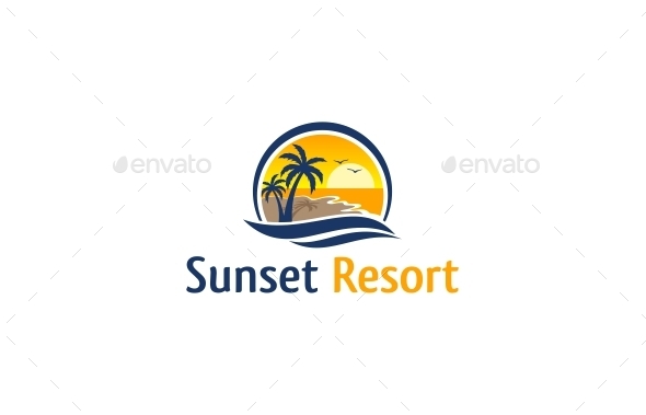 Sunset Resort Logo by putracetol | GraphicRiver
