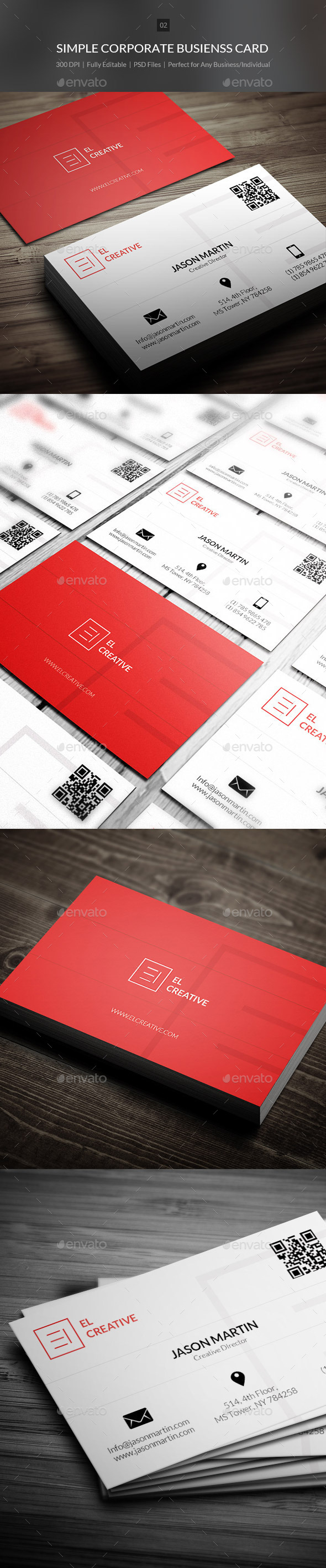Simple Corporate Business Card - 02 - Corporate Business Cards