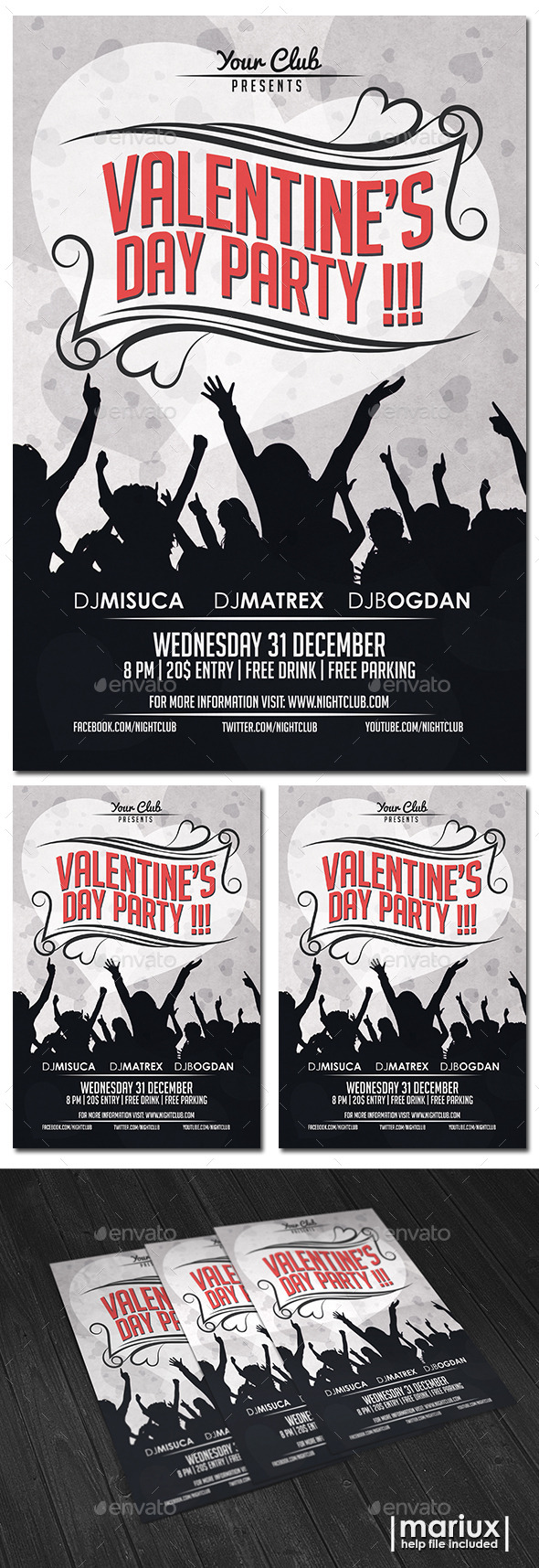 Valentine's Day Party Flyer - Clubs & Parties Events