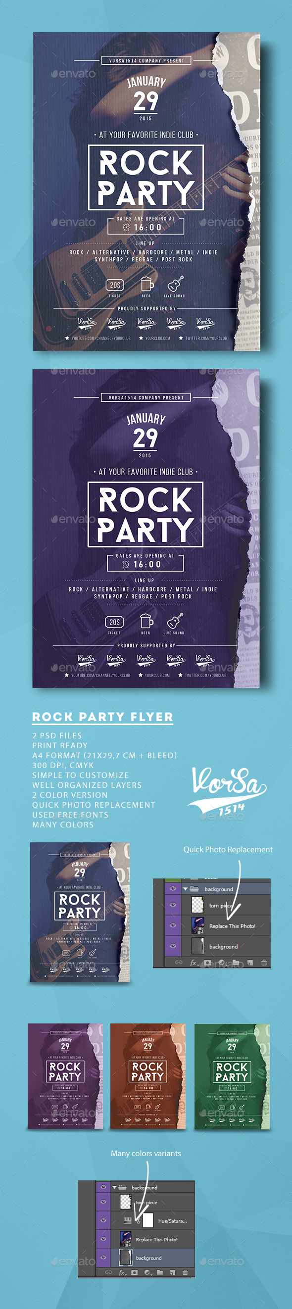 Rock Party Flyer - Clubs & Parties Events