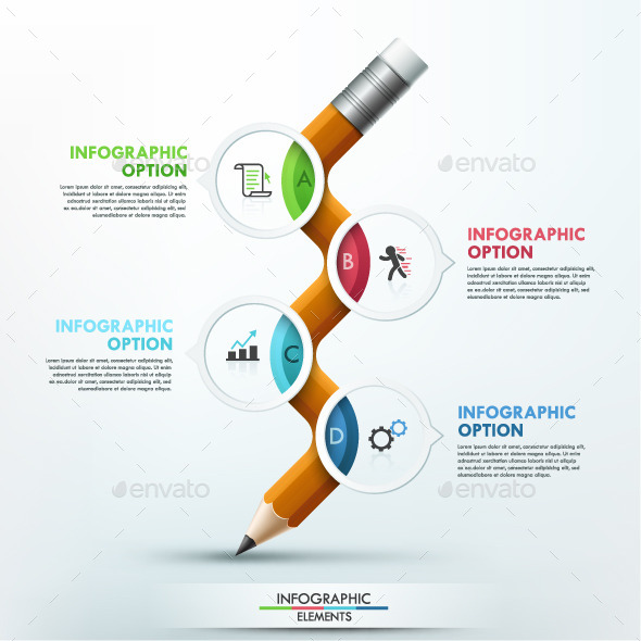 Modern Infographic Pencil Template - Infographics