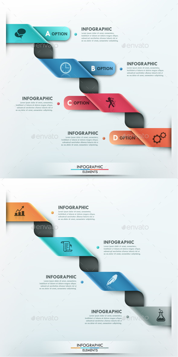 Modern Infographic Options Template (2 Items) - Infographics