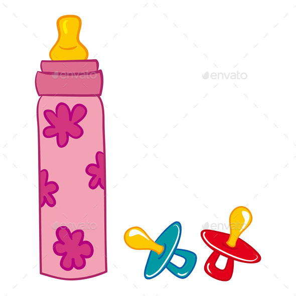 Baby Bottle and Pacifier - Food Objects