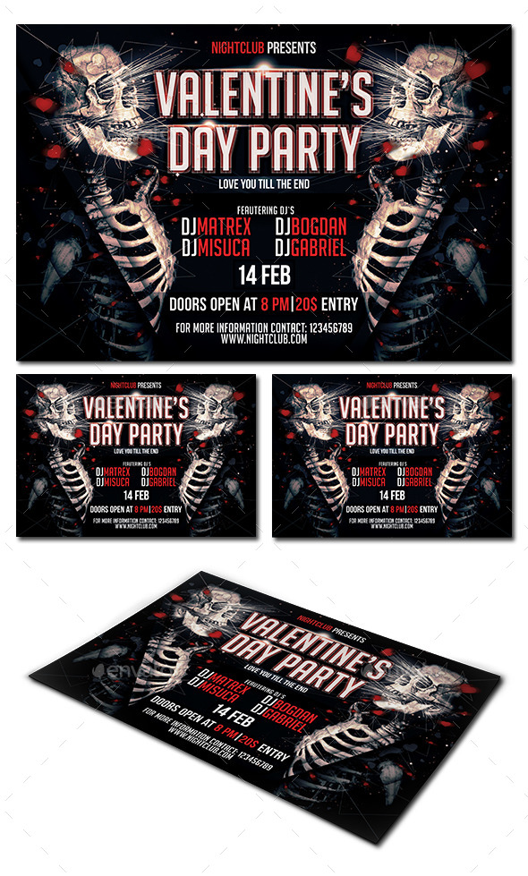 Valentine's Day Party Flyer - Clubs & Parties Events