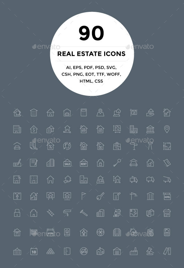 90 Real Estate Icons - Icons