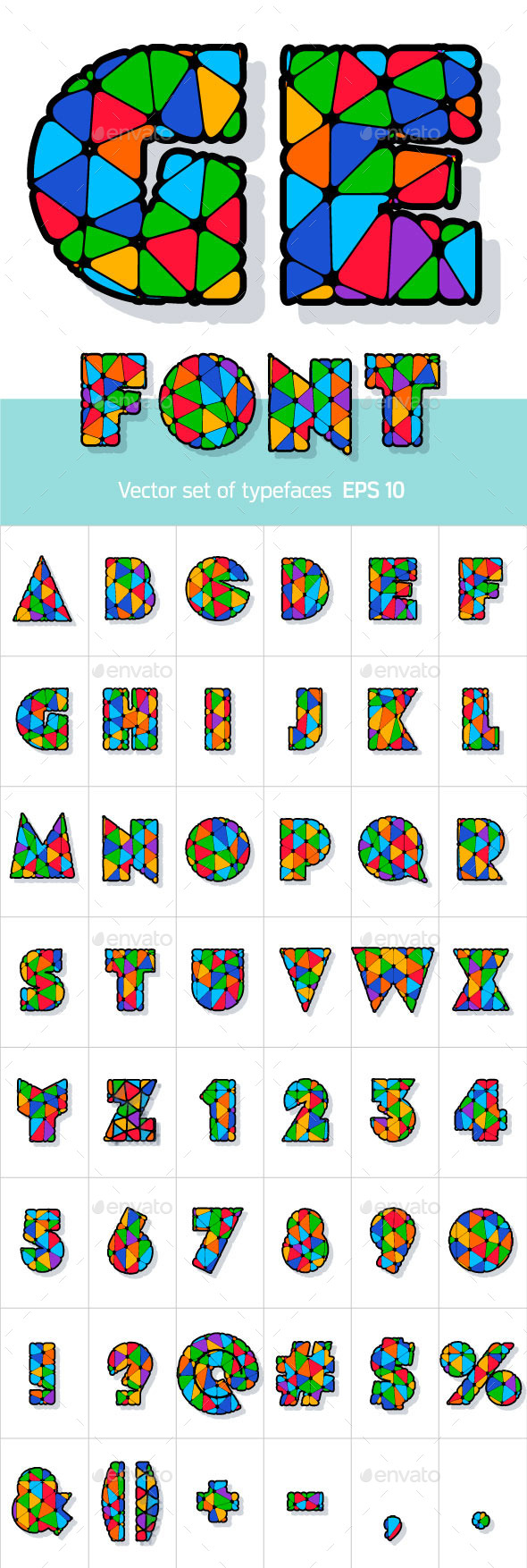 Multicolored Alphabet - Decorative Symbols Decorative