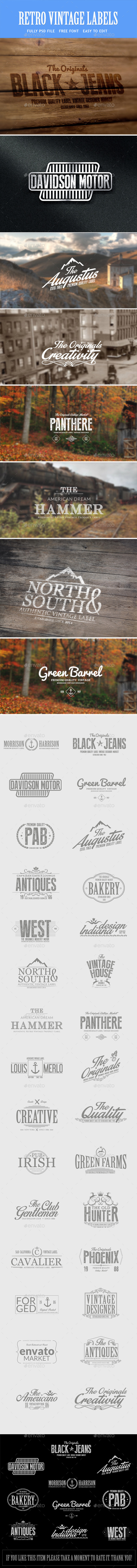 Vintage Retro Badges - Bundle - Badges & Stickers Web Elements