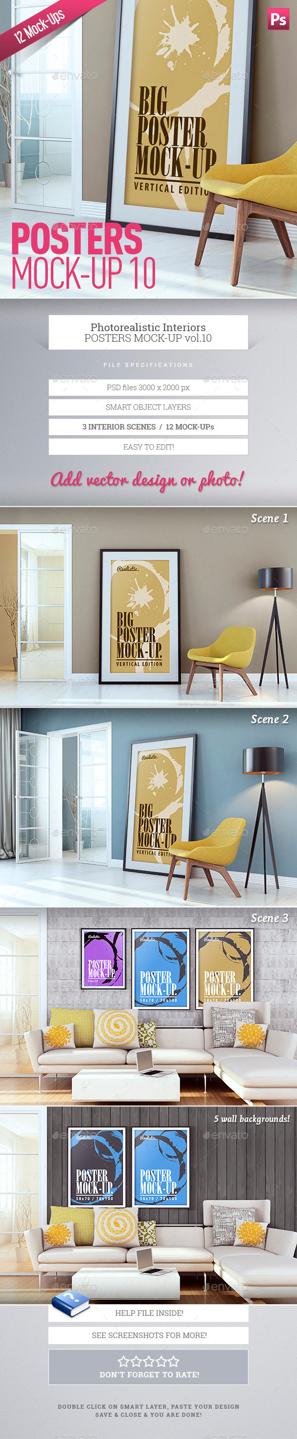 Posters Mock-Up vol.10 - Posters Print