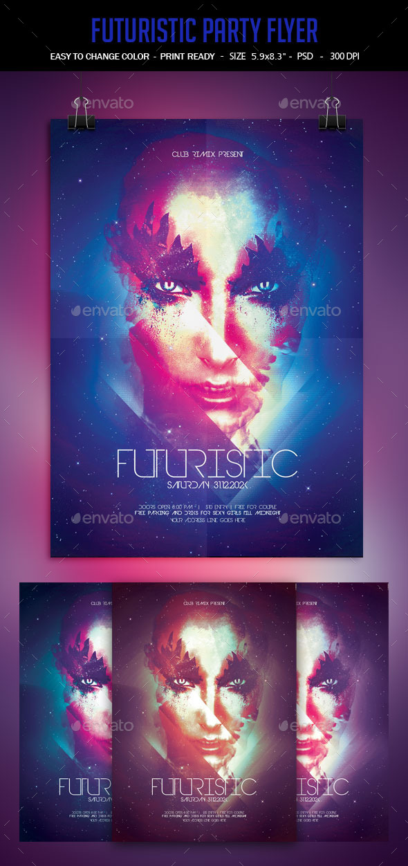 Futuristic Poster - Clubs & Parties Events