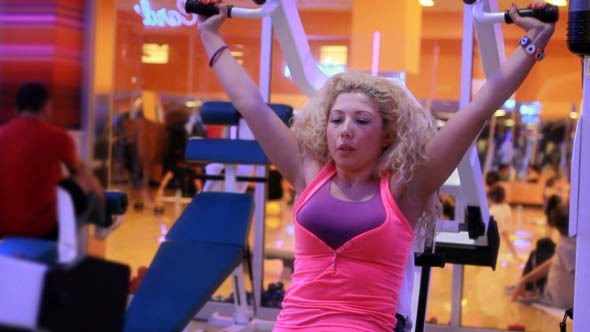 Girl Doing Sports In A Gym, Fitness Center 17