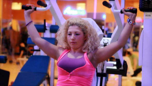 Girl Doing Sports In A Gym, Fitness Center 18